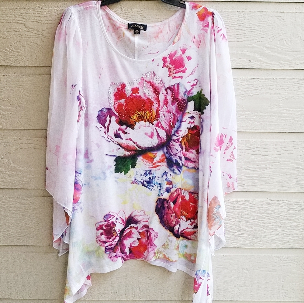 Cal style U.S.A tunic bell sleeves tunic top XL